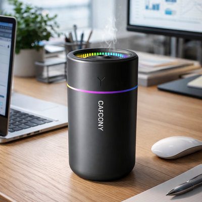 AuraDrive LED Aroma Humidifier – Portable Ultrasonic Car Air Diffuser with Ambient RGB Light