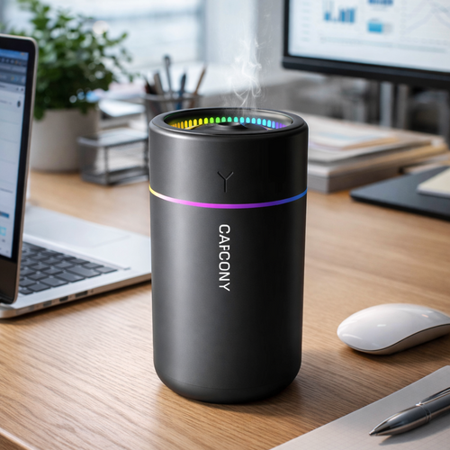 AuraDrive LED Aroma Humidifier – Portable Ultrasonic Car Air Diffuser with Ambient RGB Light