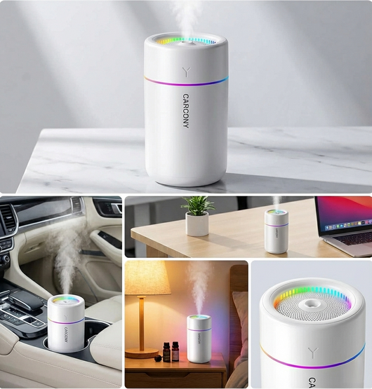 AuraDrive LED Aroma Humidifier – Portable Ultrasonic Car Air Diffuser with Ambient RGB Light