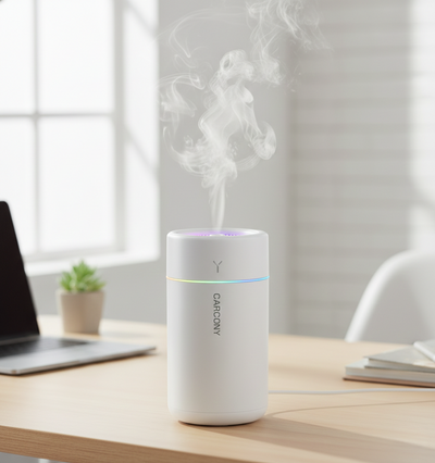 AuraDrive LED Aroma Humidifier – Portable Ultrasonic Car Air Diffuser with Ambient RGB Light