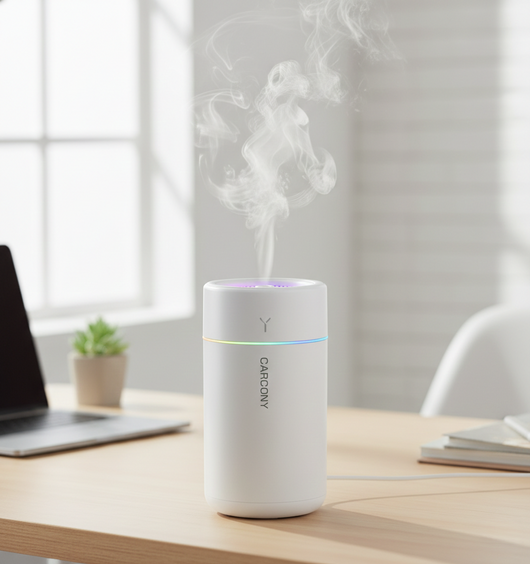 AuraDrive LED Aroma Humidifier – Portable Ultrasonic Car Air Diffuser with Ambient RGB Light