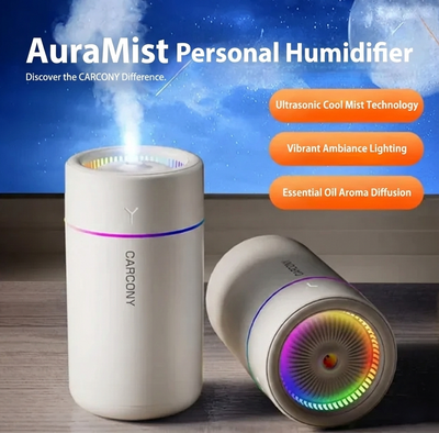 AuraDrive LED Aroma Humidifier – Portable Ultrasonic Car Air Diffuser with Ambient RGB Light