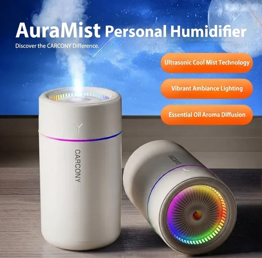 AuraDrive LED Aroma Humidifier – Portable Ultrasonic Car Air Diffuser with Ambient RGB Light